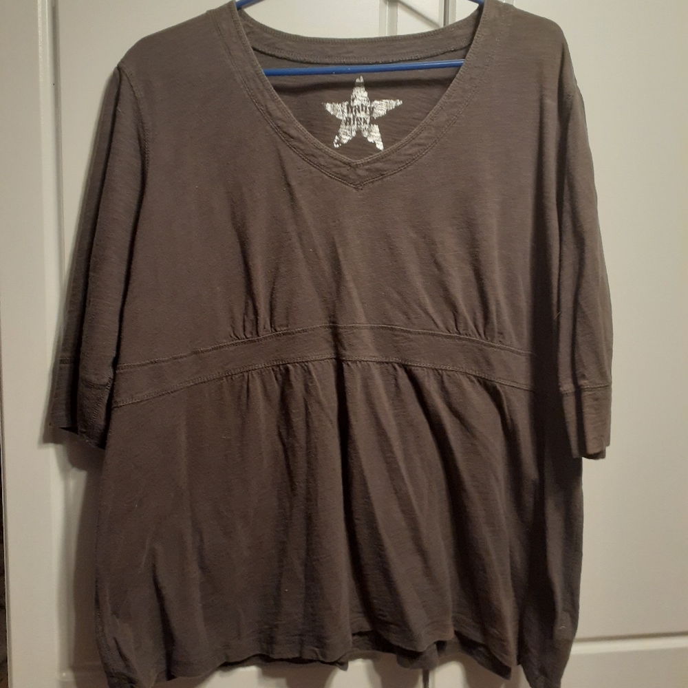 HOST PICK - Grey 3/4 Sleeve Empire Waist Top
